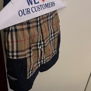 Burberry Tan and Black Checkered Shorts
